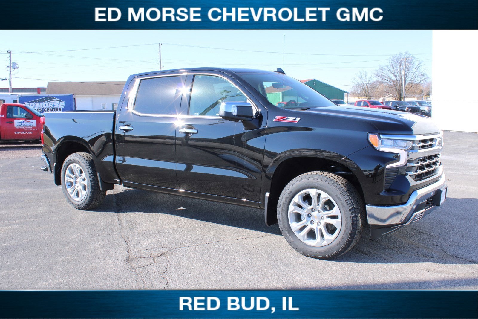 2025 Chevrolet Silverado 1500 LTZ in Black — front three-quarter view