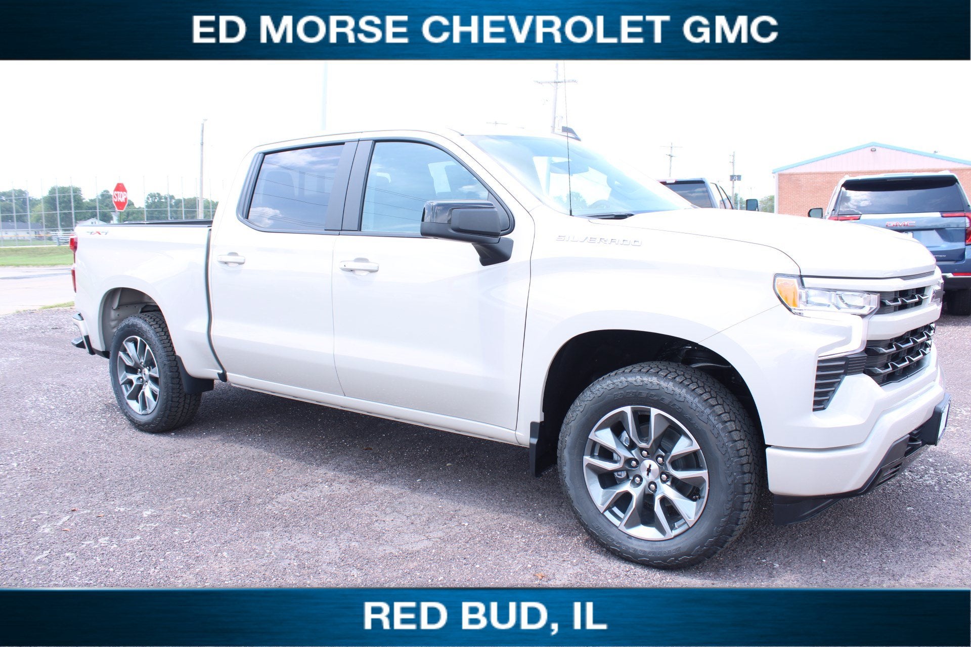 2026 Chevrolet Silverado 1500 RST in White Sands — front three-quarter view